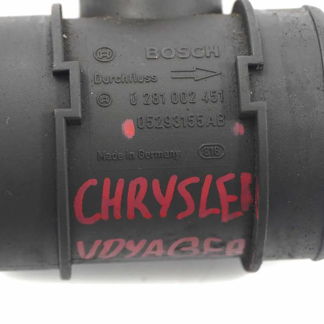 Chrysler Grand Voyager Sensor de Flujo de Aire Medidor de Masa MAF - SKU 05293155AB - Número de pieza 05293155AB