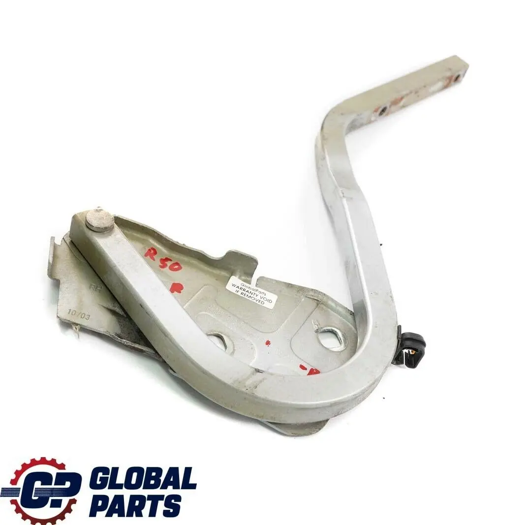 Mini Cooper One R50 R52 R53 Derecho Motor Capo Bisagra Capo Plata Pura - SKU 0598827-PS - Número de pieza 41610598827, 41617037433