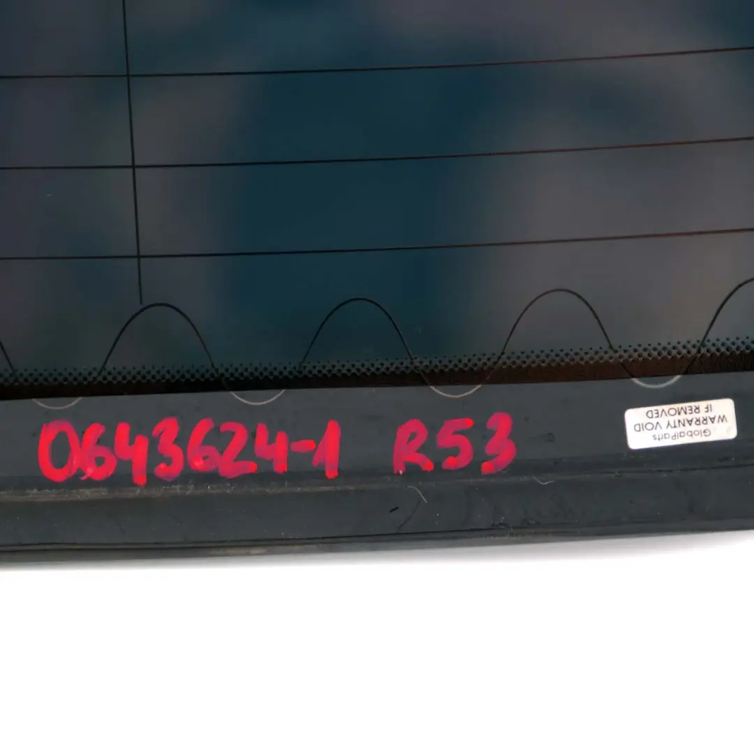 Mini Cooper One R50 R53 Rear Window Glass Green AS2 Trim Tinting Foil - SKU 0643624-1 - Part number 0643624