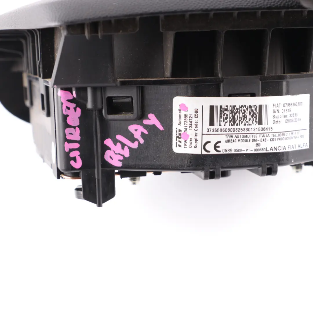 Citroen Relay Steering Wheel Air Module Driver Side to with Part number 07355860300 Citroen Relay Steering Wheel Air Module Driver Side - SKU 07355860300 - Part number 07355860300