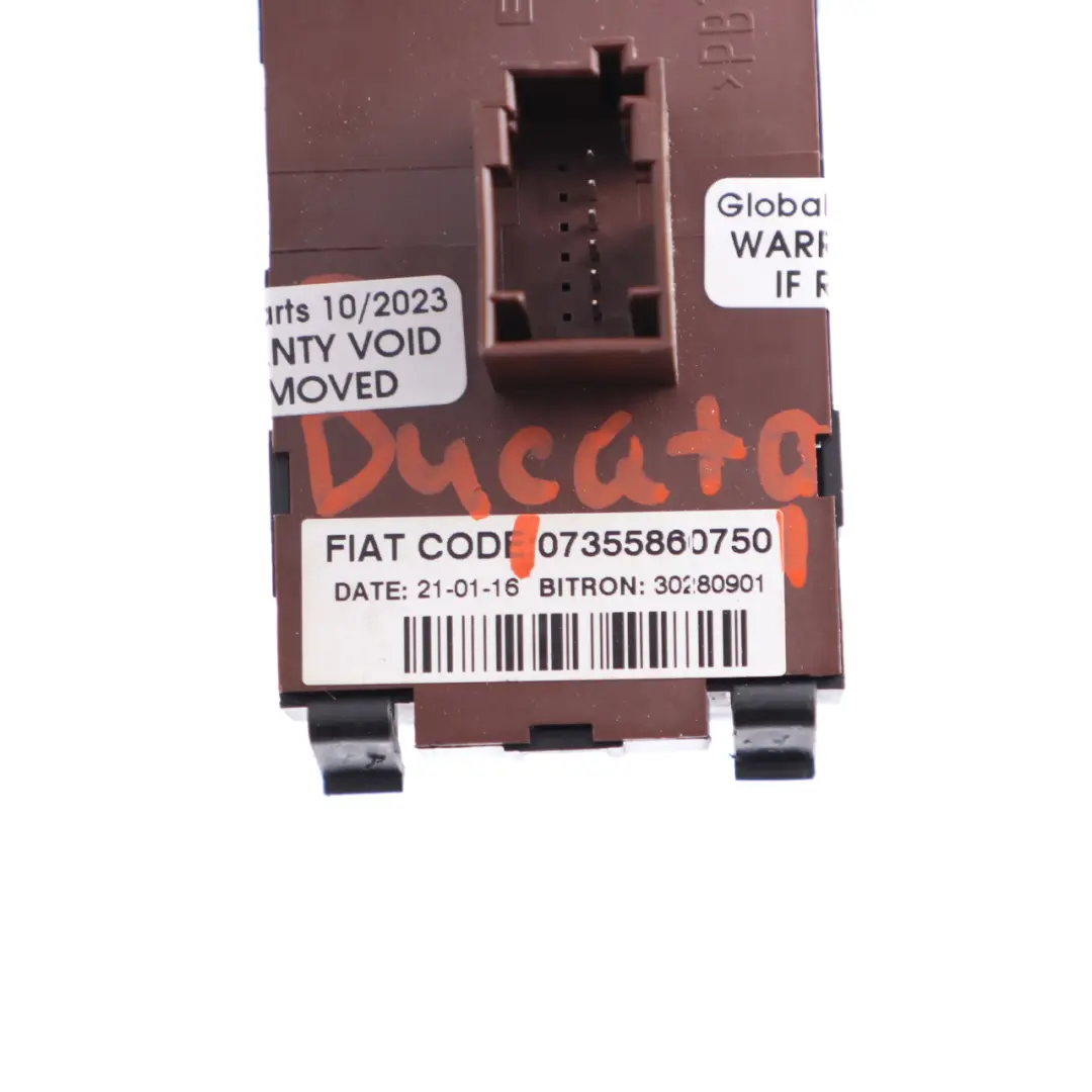 Fiat Ducato Peugeot Boxer Headlight Control Light Switch Panel - SKU 07355860750 - Part number 07355860750