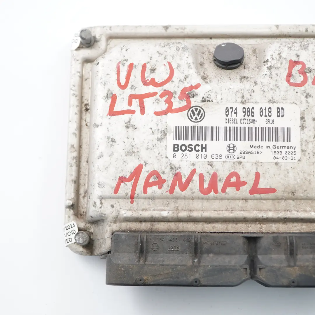 BBF 95HP Engine Control Unit Module ECU Manual VW Volkswagen LT 35 - SKU 074906018BD - Part number 074906018BD