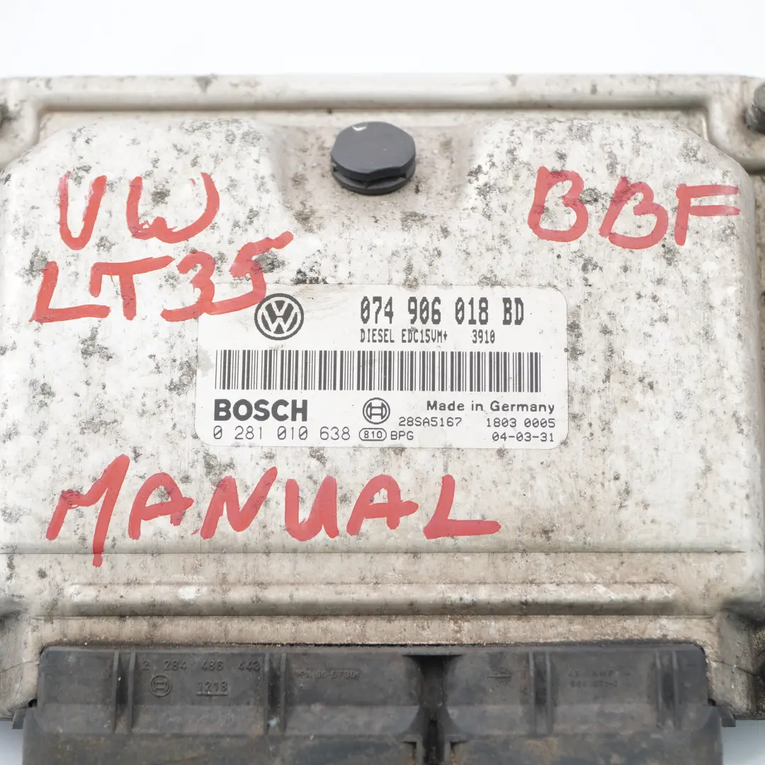 BBF 95HP Engine Control Unit Module ECU Manual to VW Volkswagen LT 35 with Part number 074906018BD VW Volkswagen LT 35 BBF 95HP Engine Control Unit Module ECU Manual - SKU 074906018BD - Part number 074906018BD