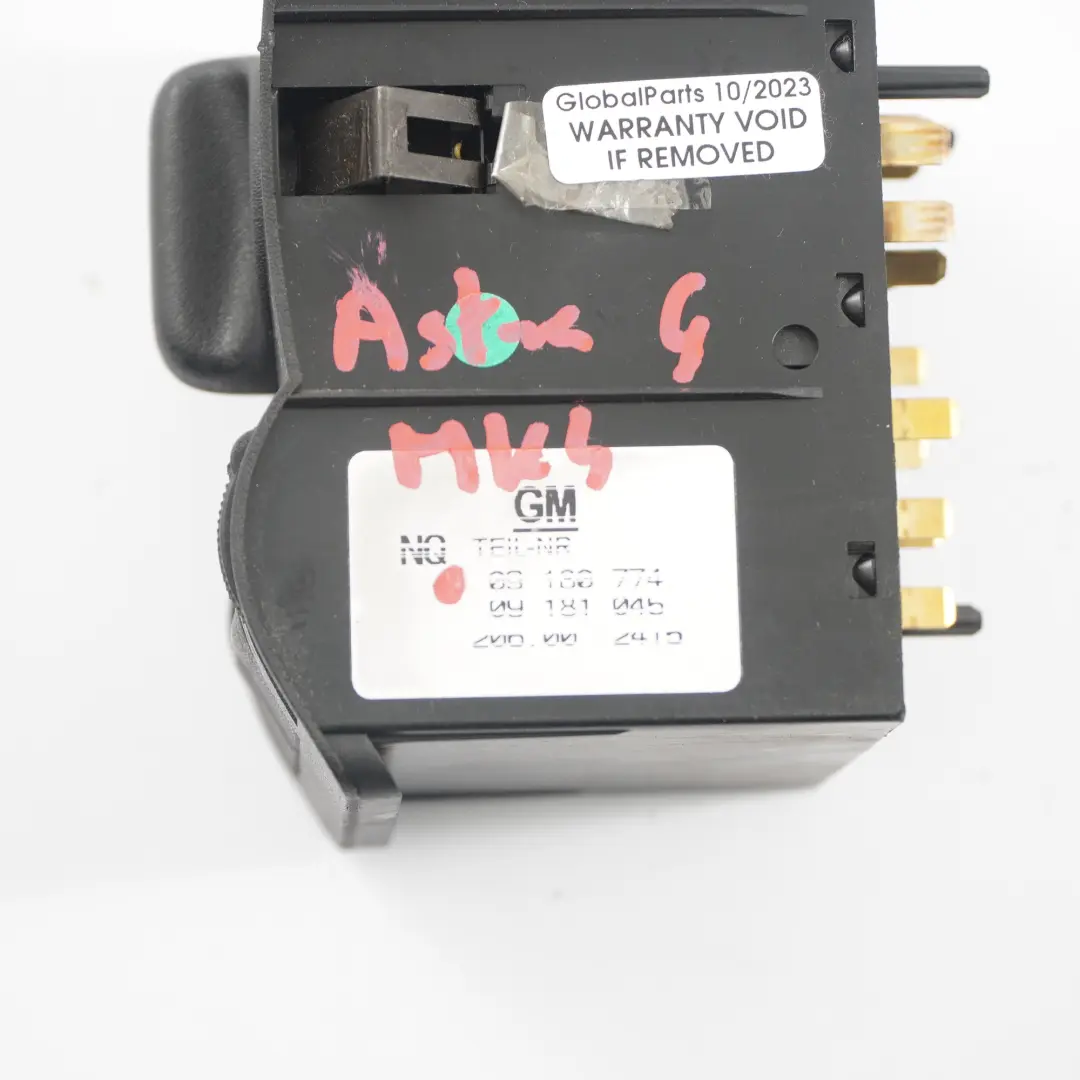 Vauxhall Opel Astra G Headlight Light Switch Control Panel Unit - SKU 09180774 - Part number 09180774