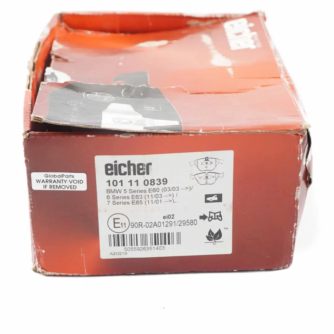 BMW E60 E63 Eicher Rueda Delantera Izquierda Derecha Pastillas Set - SKU 101110839 - Número de pieza 101110839