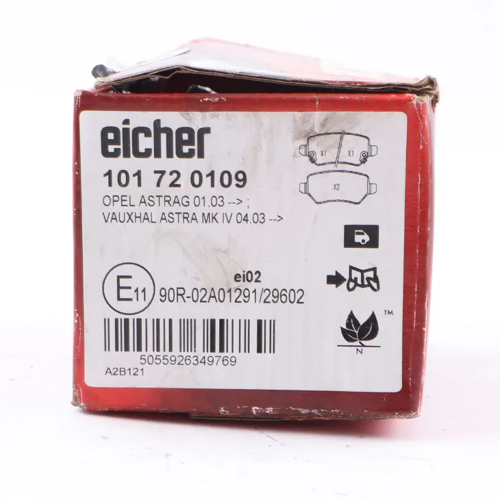 Mk4 Eicher Wheel Front Left Right Brake Pads Set to Vauxhall Opel Astra with Part number 101720109 Vauxhall Opel Astra Mk4 Eicher Wheel Front Left Right Brake Pads Set - SKU 101720109 - Part number 101720109