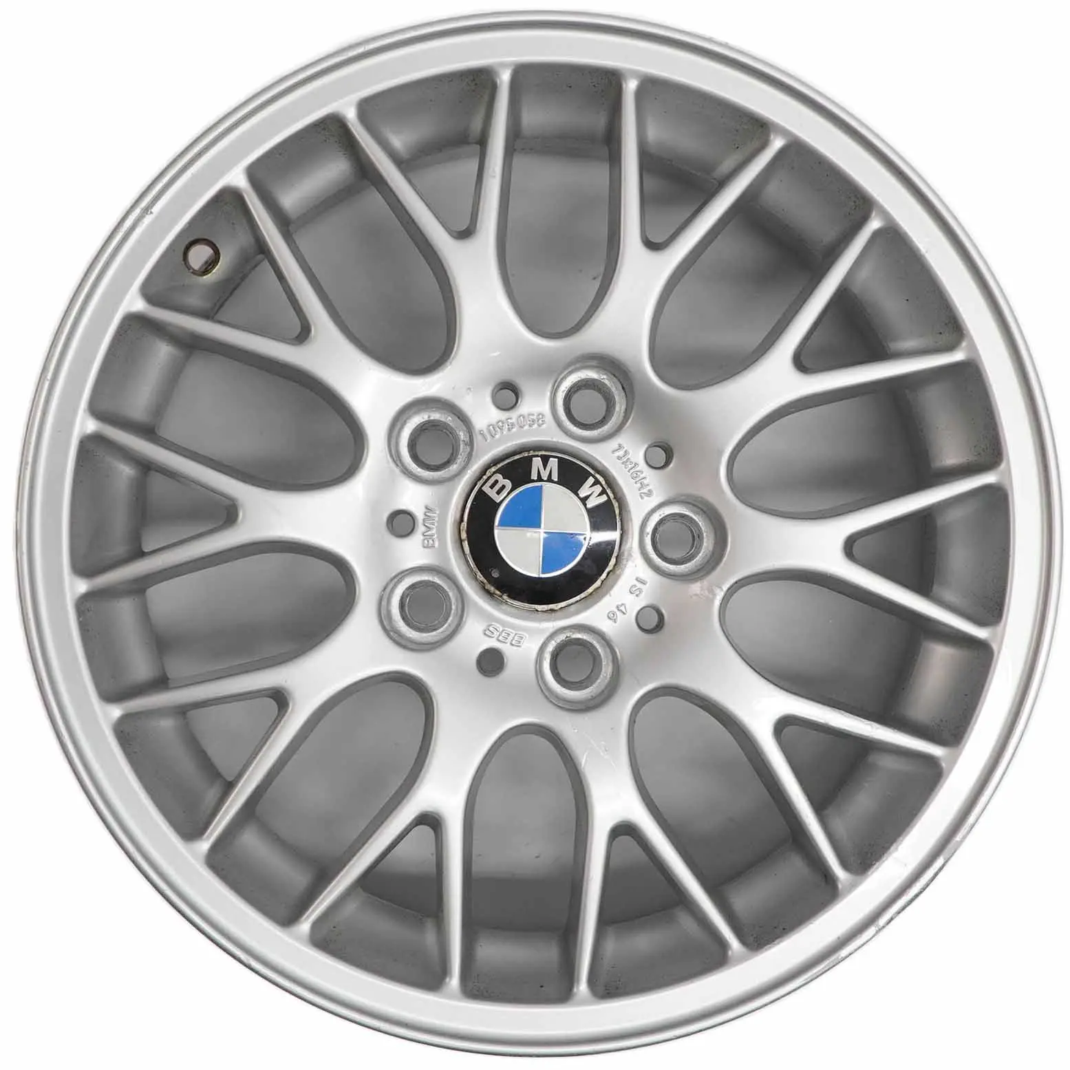 BMW E36 E46 llanta de aleación de plata 16 "Cruz Radio 42 7J ET:46 1095058
