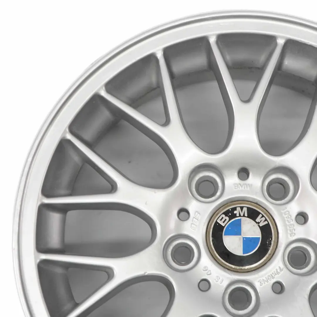 Silberne Leichtmetallfelge 16" Kreuzspeiche 42 7J ET:46 für BMW E36 E46 mit Teilenummer 1095058 BMW E36 E46 Silberne Leichtmetallfelge 16" Kreuzspeiche 42 7J ET:46 - SKU 1095058-2 - Teilenummer 1095058
