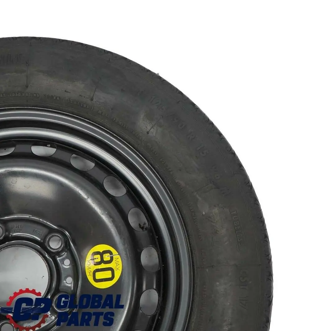 Rueda de repuesto compacta Acero Negro 125/90 R15 15" para BMW E36 E46 con número de pieza 1095069 BMW E36 E46 Rueda de repuesto compacta Acero Negro 125/90 R15 15" - SKU 1095069 - Número de pieza 1095069