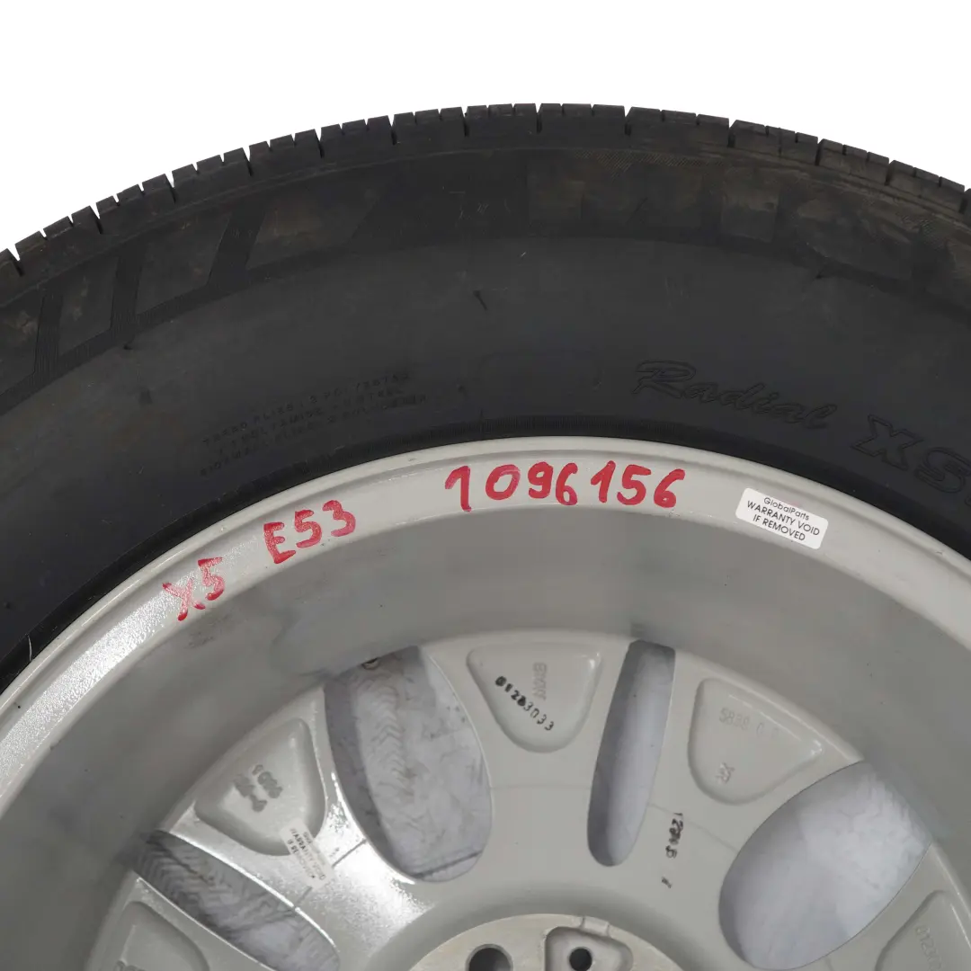 Alu Felge Alufelge 17" 7,5J Reifen 235/65 Ellipsoidstyling 56 für BMW X5 E53 mit Teilenummer 1096156 BMW X5 E53 Alu Felge Alufelge 17" 7,5J Reifen 235/65 Ellipsoidstyling 56 - SKU 1096156 - Teilenummer 1096156