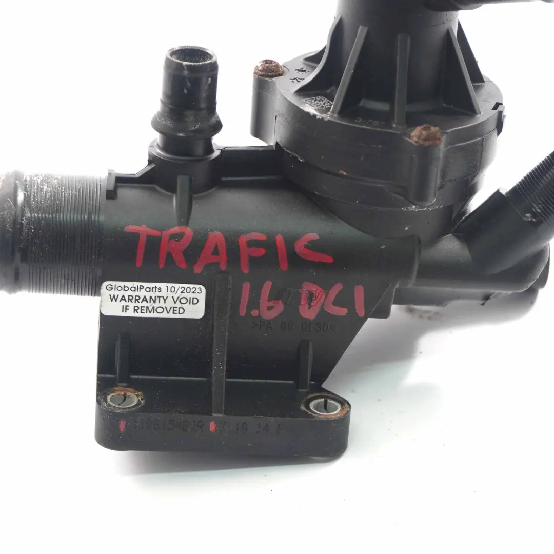 Thermostat Boîtier pour Renault Trafic III Opel Vivaro B 1.6 DCi à propos du numéro de pièce 110615482R Renault Trafic III Opel Vivaro B 1.6 DCi Thermostat Boîtier - SKU 110615482R - Numéro de pièce 110615482R
