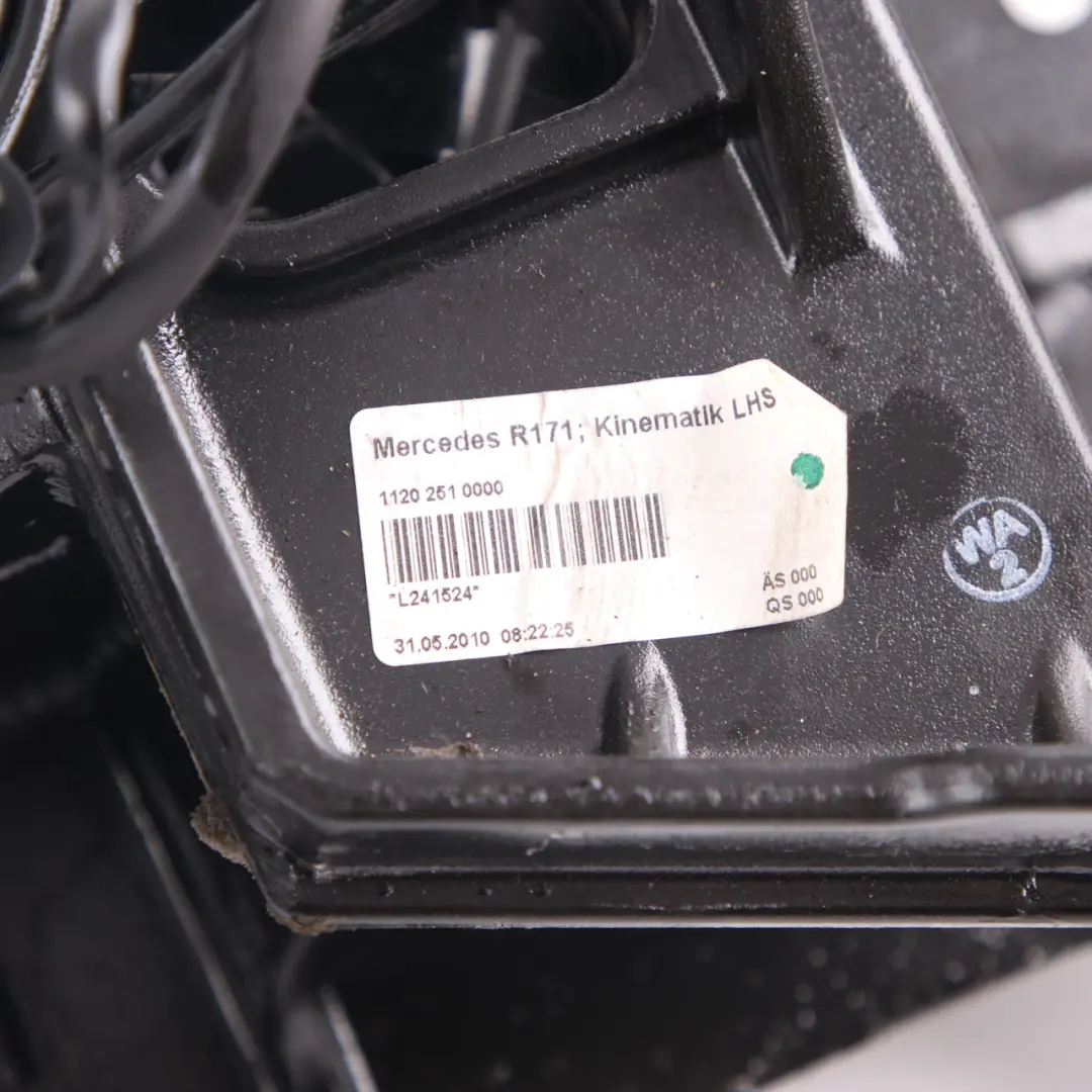 Folding Top Roof Frame Arm Hinge Lock Left N/S to Mercedes SLK R171 with Part number 11202510000 Mercedes SLK R171 Folding Top Roof Frame Arm Hinge Lock Left N/S - SKU 11202510000 - Part number 11202510000