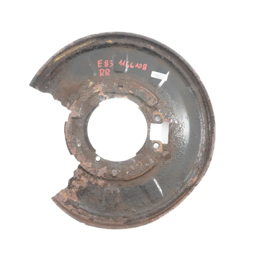 Brake Disc Plate BMW X3 E83 Rear Right O/S Brake Protection Plate Cover to with Part number 1166108 Brake Disc Plate BMW X3 E83 Rear Right O/S Brake Protection Plate Cover - SKU 1166108 - Part number 1166108