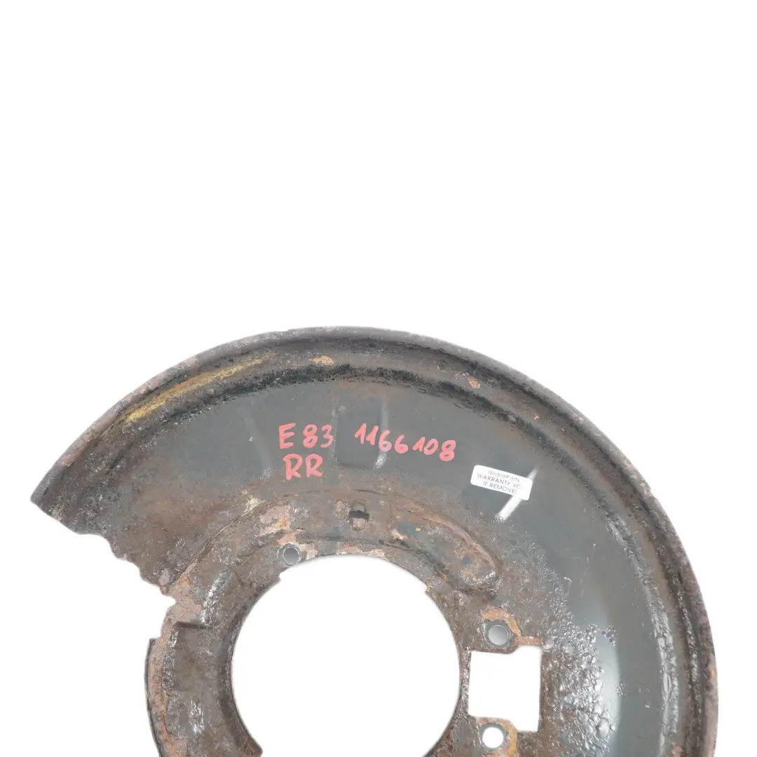 BMW X3 E83 Trasera Derecha Cubierta Placa Protección Disco Freno 6764900 - SKU 1166108 - Número de pieza 1166108