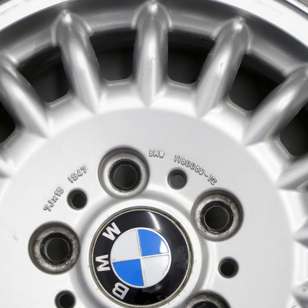 Alloy Wheel Rim 15" 7J ET:47 Sports Spoke Styling 13 to BMW E36 Silver with Part number 1180069 BMW E36 Silver Alloy Wheel Rim 15" 7J ET:47 Sports Spoke Styling 13 - SKU 1180069-3 - Part number 1180069