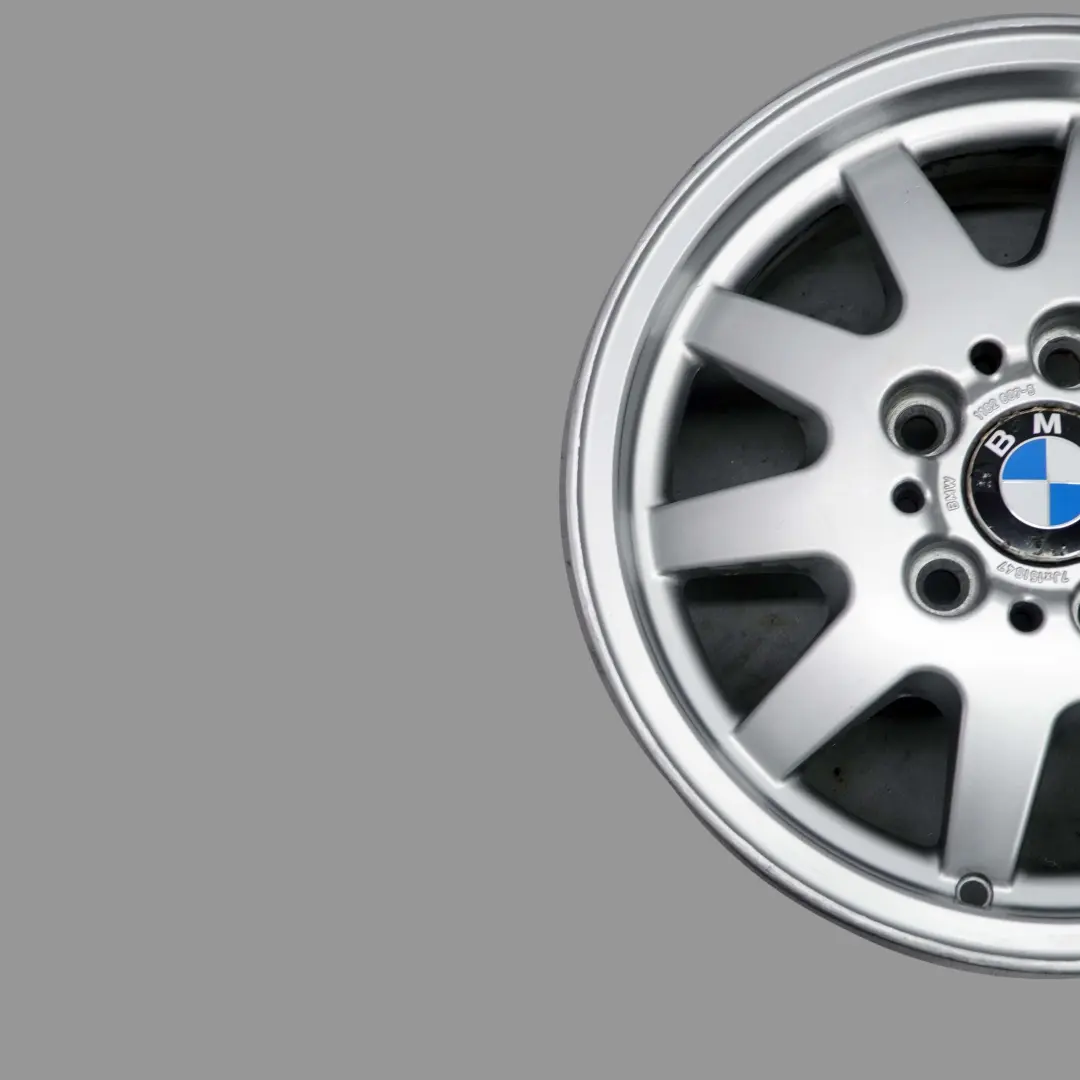 Alloy Rim 15" 7J ET:47 Styling 28 to BMW 3 Series E36 E46 Silver Wheel with Part number 1182607 BMW 3 Series E36 E46 Silver Wheel Alloy Rim 15" 7J ET:47 Styling 28 - SKU 1182607-1 - Part number 1182607