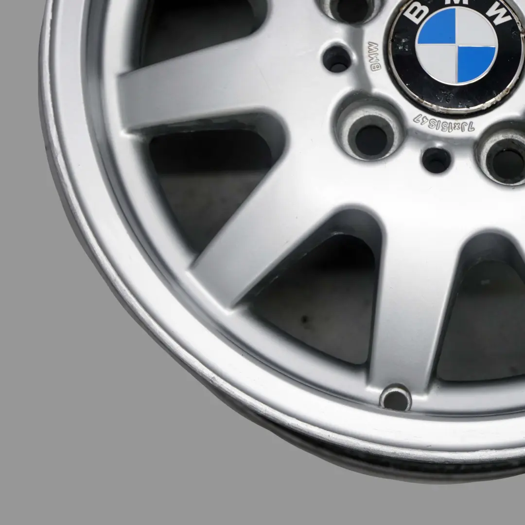 Alloy Rim 15" 7J ET:47 Styling 28 to BMW 3 Series E36 E46 Silver Wheel with Part number 1182607 BMW 3 Series E36 E46 Silver Wheel Alloy Rim 15" 7J ET:47 Styling 28 - SKU 1182607-1 - Part number 1182607