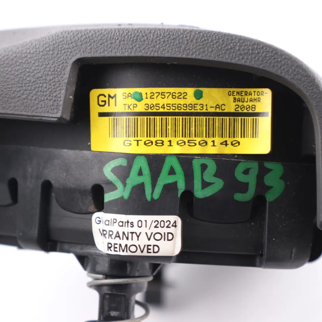 Saab 9-3 Steering Wheel Air Bag Driver Safety Module Airbag Black - SKU 12757622 - Part number 12757622