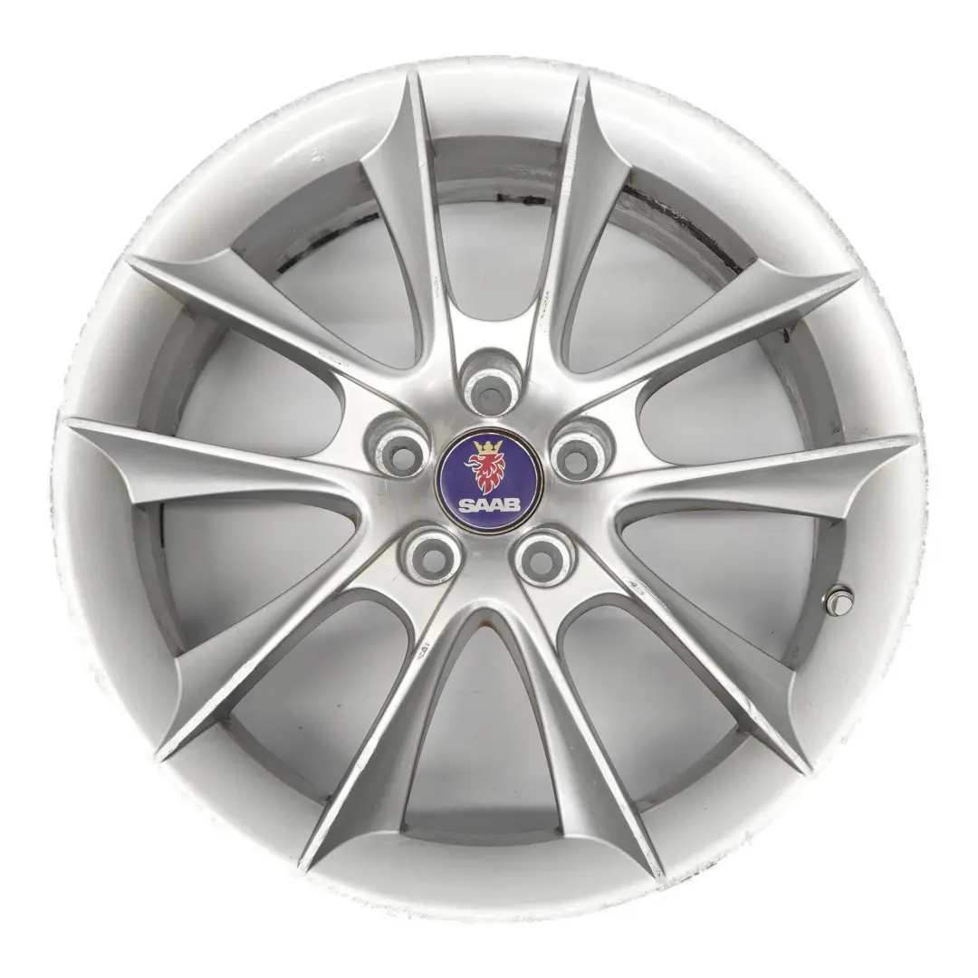Jante argentée en alliage 18" ET:41 7.5J pour Saab 9-3 à propos du numéro de pièce 12763042 Saab 9-3 Jante argentée en alliage 18" ET:41 7.5J - SKU 12763042-1 - Numéro de pièce 12763042