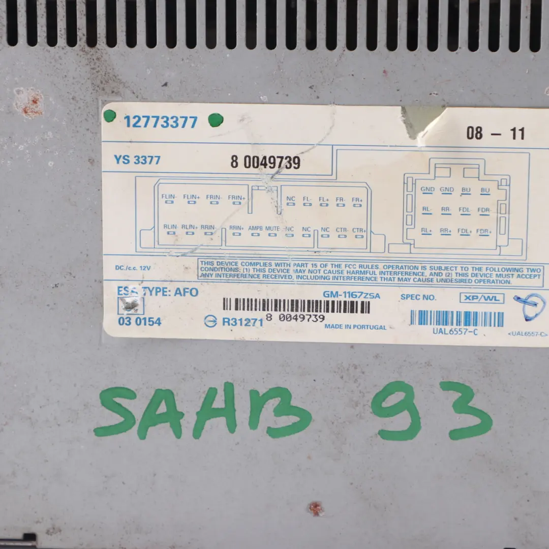 Audio Amplifier Booster Sound System Audio Control Unit Module Saab 9-3 - SKU 12773377 - Part number 12773377
