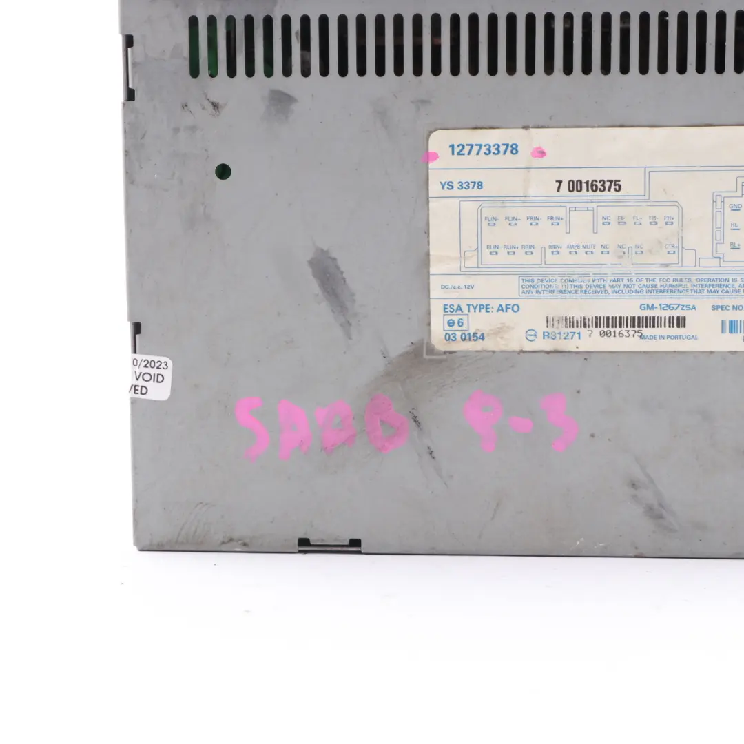 Saab 9-3 Stereo Radio Sound AMP Amplifier Control Unit Module - SKU 12773378 - Part number 12773378