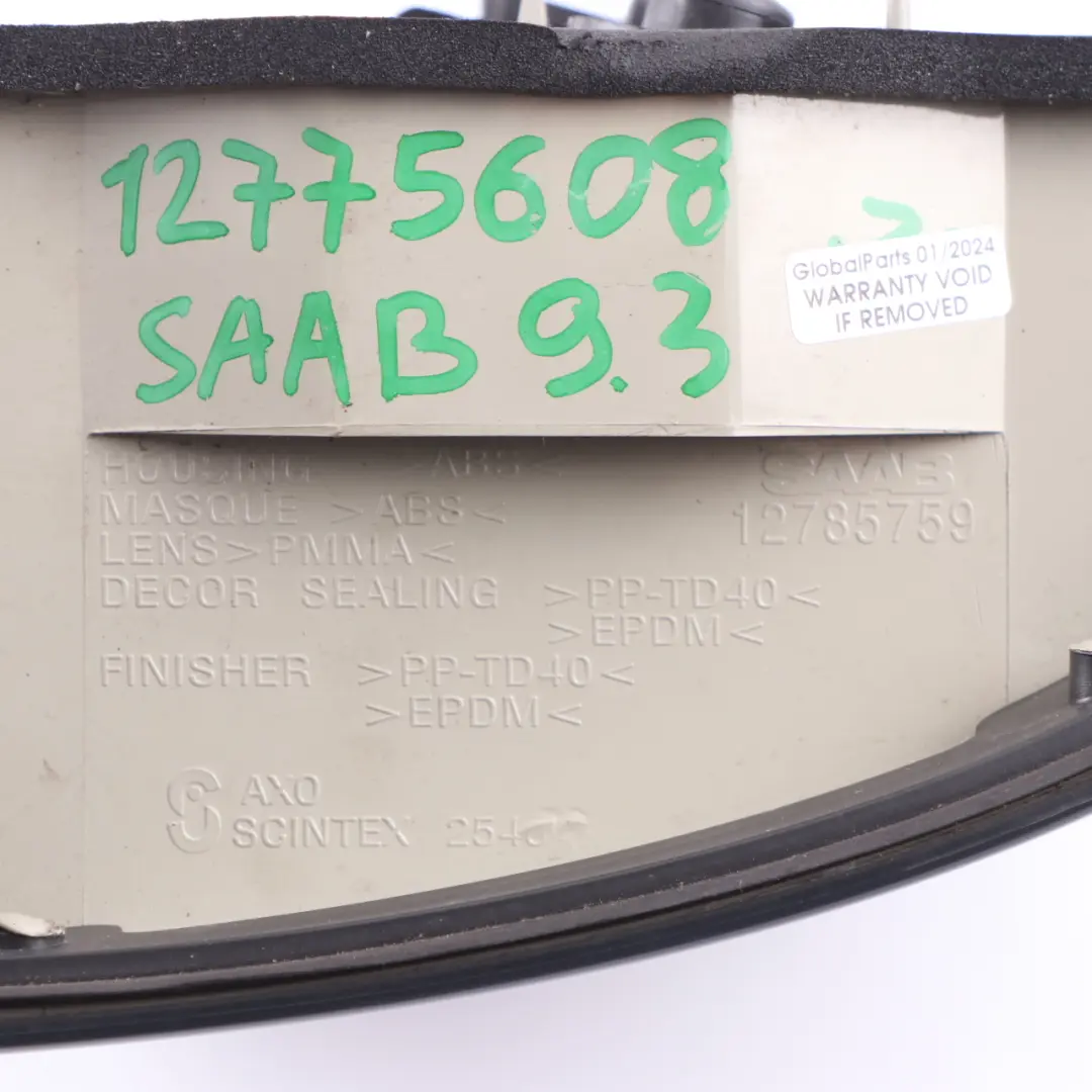 MK2 Facelift Rear Light Side Panel Left N/S Tail Lamp to Saab 9-3 with Part number 12775608 Saab 9-3 MK2 Facelift Rear Light Side Panel Left N/S Tail Lamp - SKU 12775608 - Part number 12775608