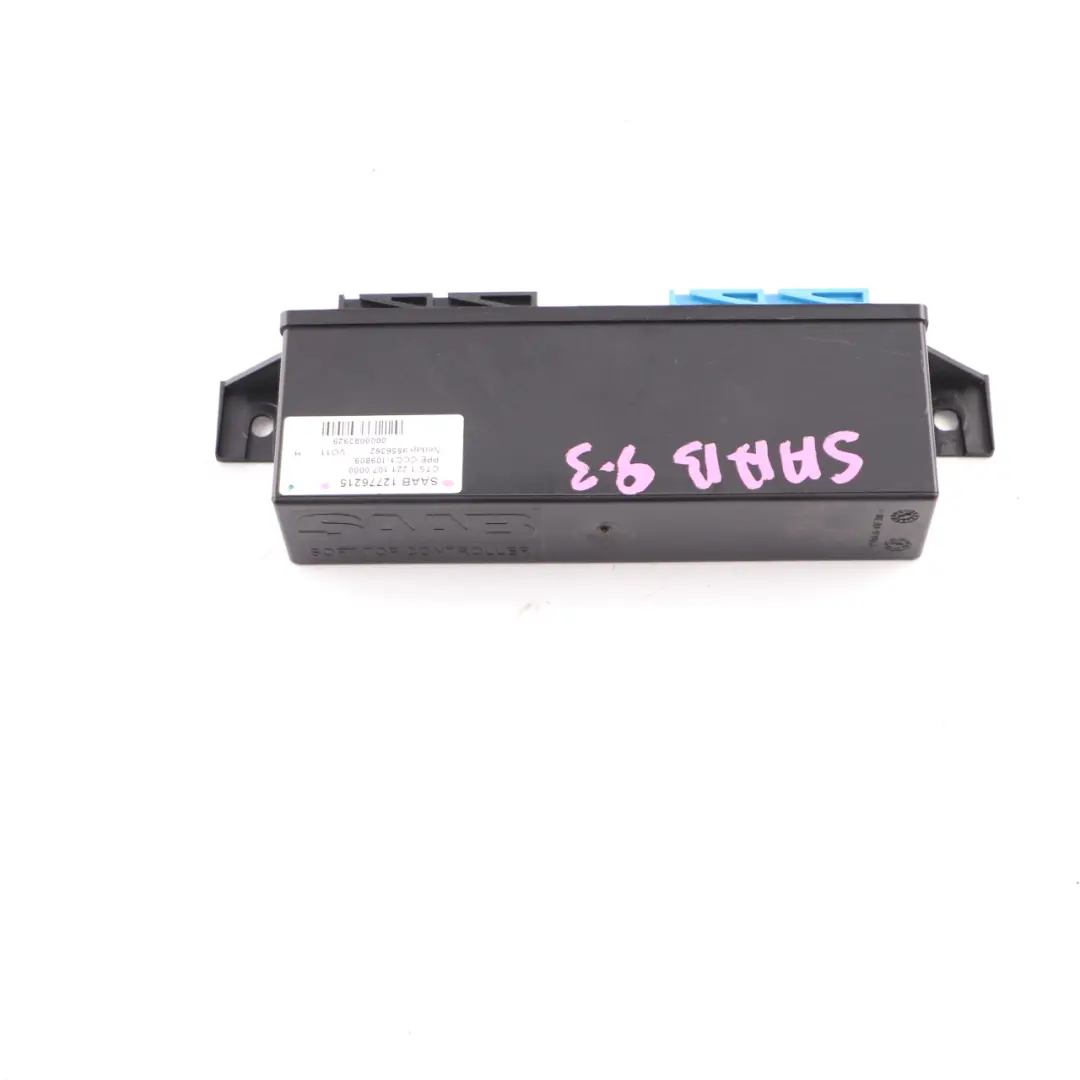 Roof Folding Top Control Unit Module ECU to Saab 9-3 2 Convertible with Part number 12776215 Saab 9-3 2 Convertible Roof Folding Top Control Unit Module ECU - SKU 12776215 - Part number 12776215
