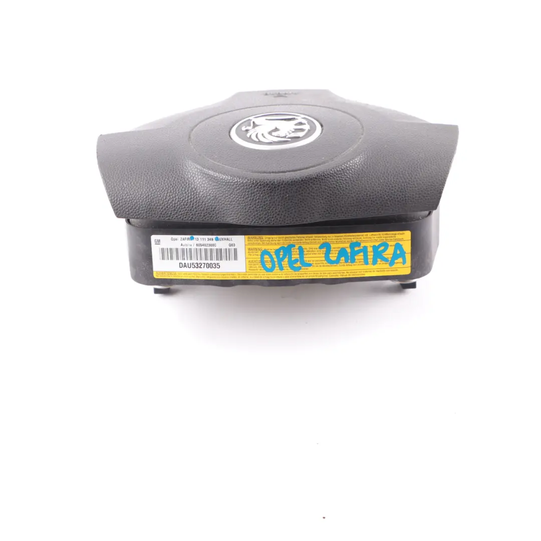Steering Wheel Air Module Driver Side Black to Vauxhall Zafira B with Part number 13111349 Vauxhall Zafira B Steering Wheel Air Module Driver Side Black - SKU 13111349 - Part number 13111349