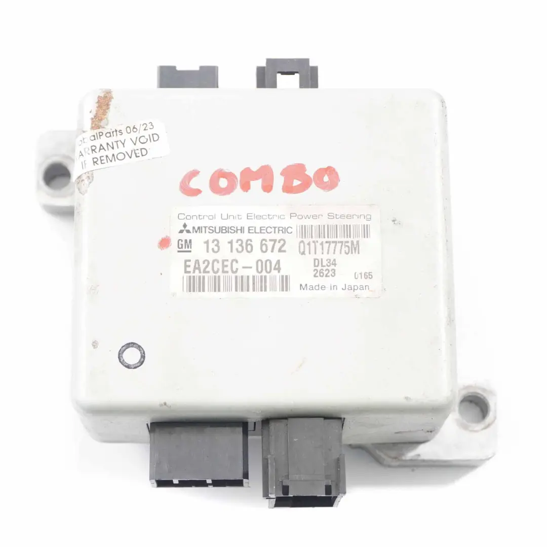 Steering Column Power Steering Control Unit Module ECU to Opel Combo with Part number 13136672 Opel Combo Steering Column Power Steering Control Unit Module ECU - SKU 13136672 - Part number 13136672