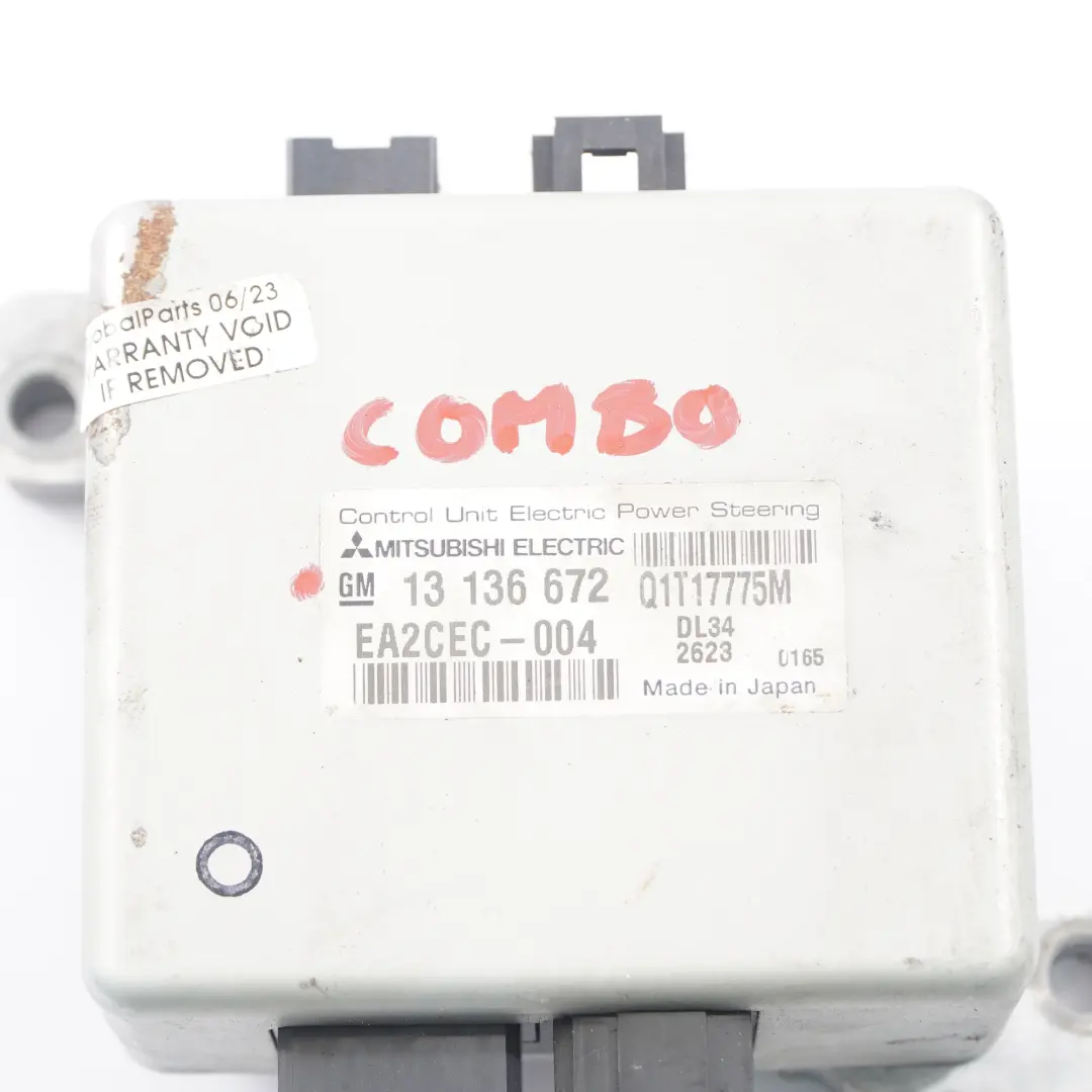Steering Column Power Steering Control Unit Module ECU to Opel Combo with Part number 13136672 Opel Combo Steering Column Power Steering Control Unit Module ECU - SKU 13136672 - Part number 13136672