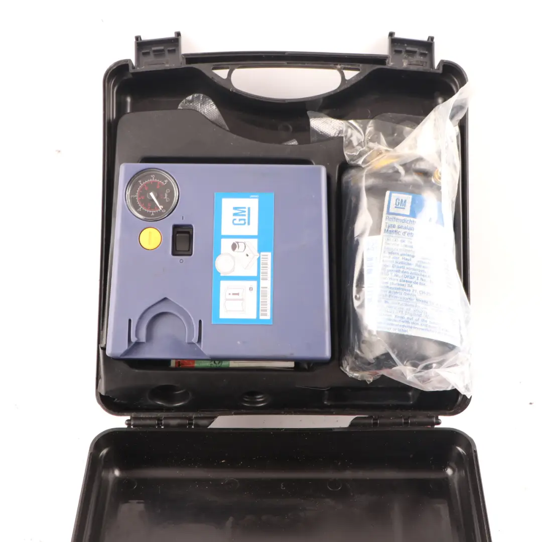 Tyre Inflation Air Pump Compressor Sealant Container Set to Vauxhall with Part number 13191496 Vauxhall Tyre Inflation Air Pump Compressor Sealant Container Set - SKU 13191496 - Part number 13191496