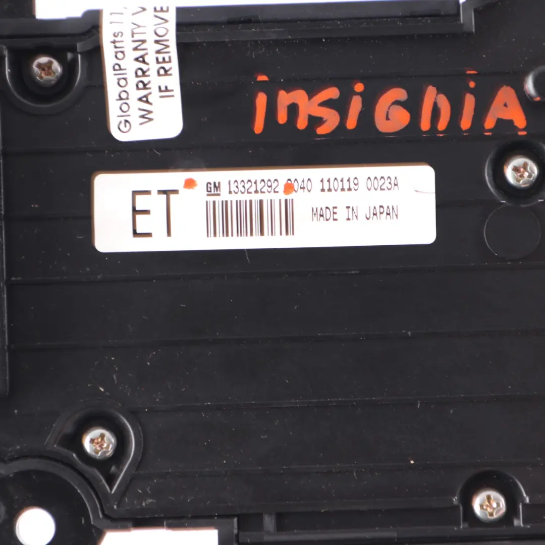 Vauxhall Insignia A Radio CD Player Control Switch Panel Button Unit - SKU 13321292 - Part number 13321292