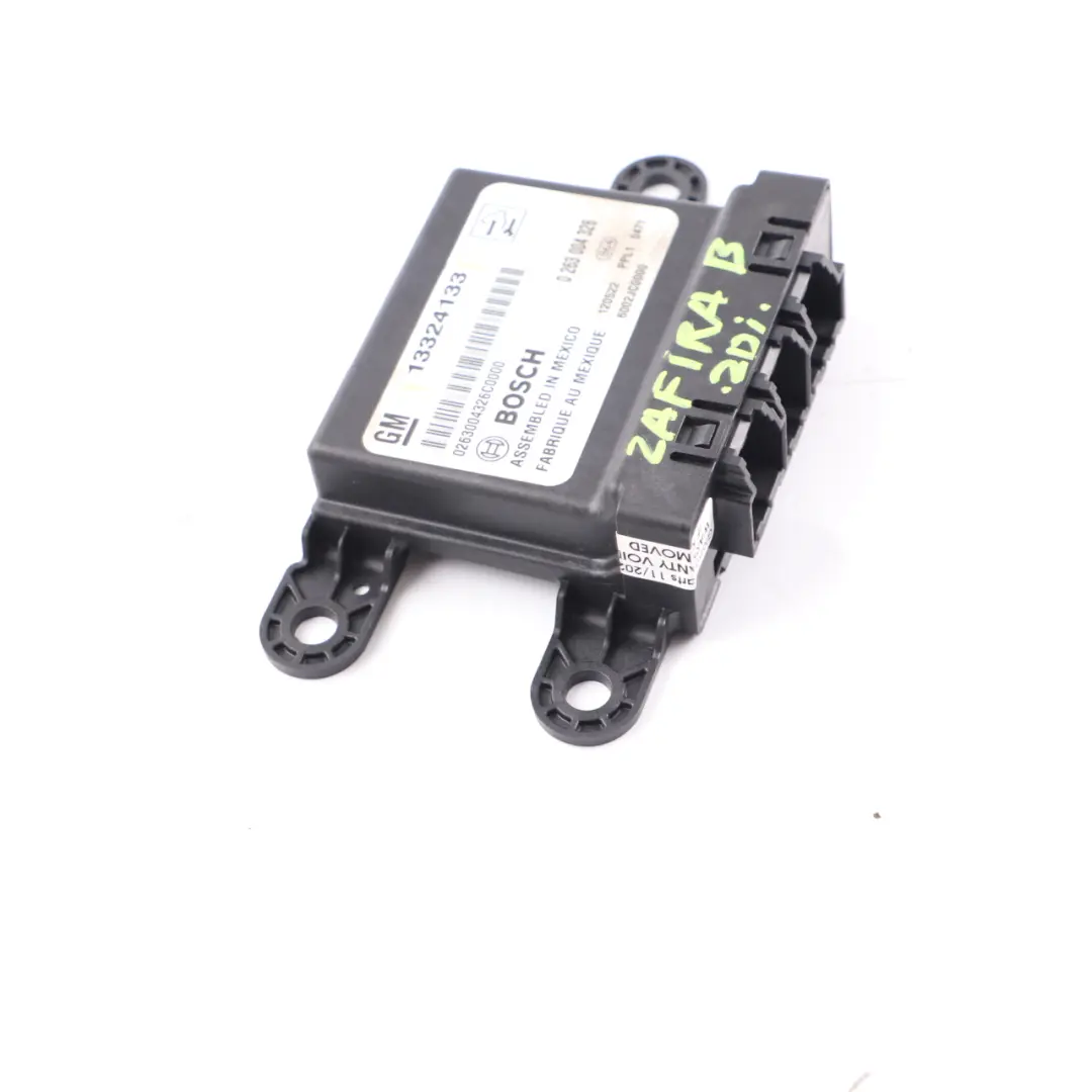 PDC Module Parking Assist Control Unit ECU to Vauxhall Opel Zafira B with Part number 13324133 Vauxhall Opel Zafira B PDC Module Parking Assist Control Unit ECU - SKU 13324133 - Part number 13324133