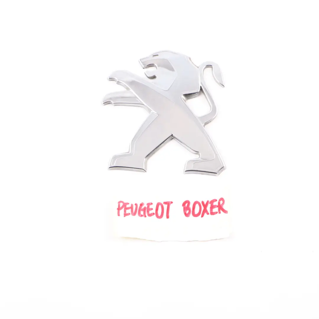 Emblem Logo Front Bumper Grille Badge Adhered Chrome to Peugeot Boxer with Part number 1374670080 Peugeot Boxer Emblem Logo Front Bumper Grille Badge Adhered Chrome - SKU 1374670080 - Part number 1374670080