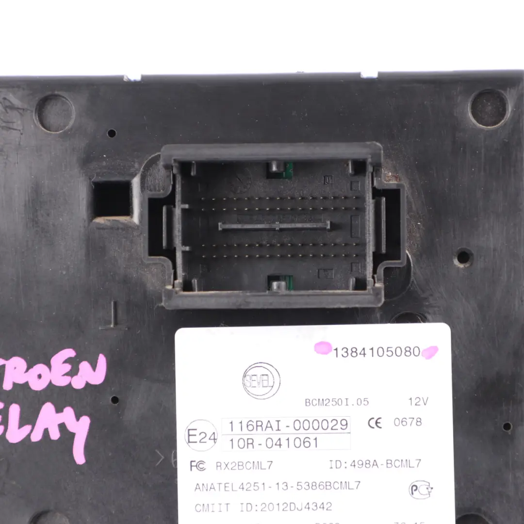 Citroen Relé Peugeot Boxer Módulo Unidad Control Cuerpo Caja fusibles para con número de pieza 1384105080 Citroen Relé Peugeot Boxer Módulo Unidad Control Cuerpo Caja fusibles - SKU 1384105080 - Número de pieza 1384105080