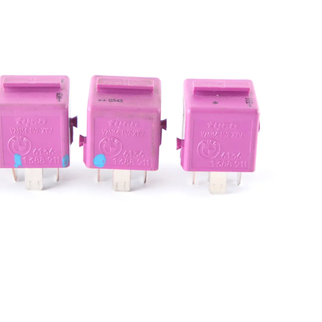 4x Wechselkontaktrelais Violett Set für BMW E36 E38 E85 Mini R52 R57 mit Teilenummer 1388911 BMW E36 E38 E85 Mini R52 R57 4x Wechselkontaktrelais Violett Set - SKU 1388911-2 - Teilenummer 1388911