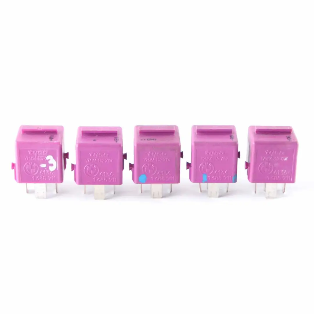 BMW E36 E38 E85 Mini R52 R57 5x Change-Over Contact Relay Violet Set - SKU 1388911-3 - Part number 1388911