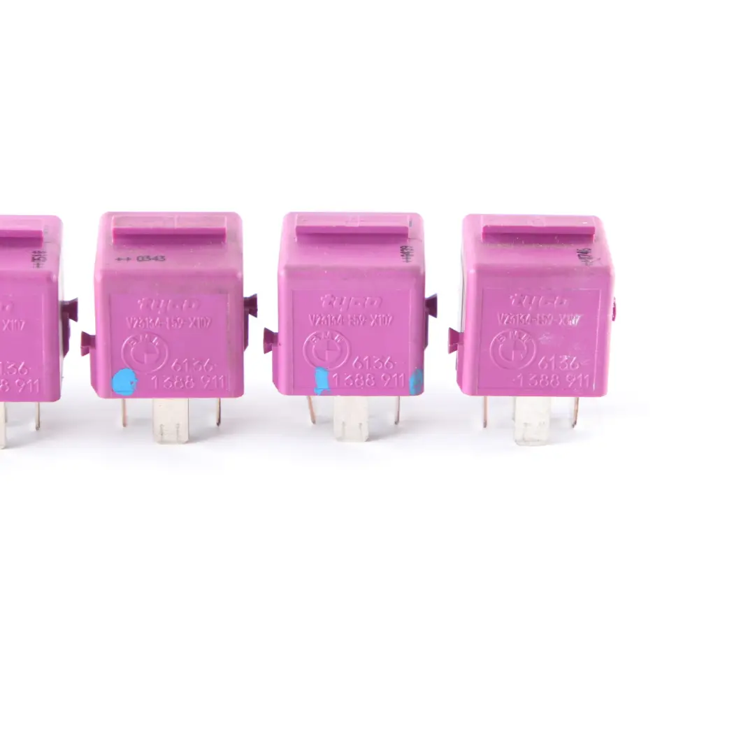 BMW E36 E38 E85 Mini R52 R57 5x Change-Over Contact Relay Violet Set - SKU 1388911-3 - Part number 1388911