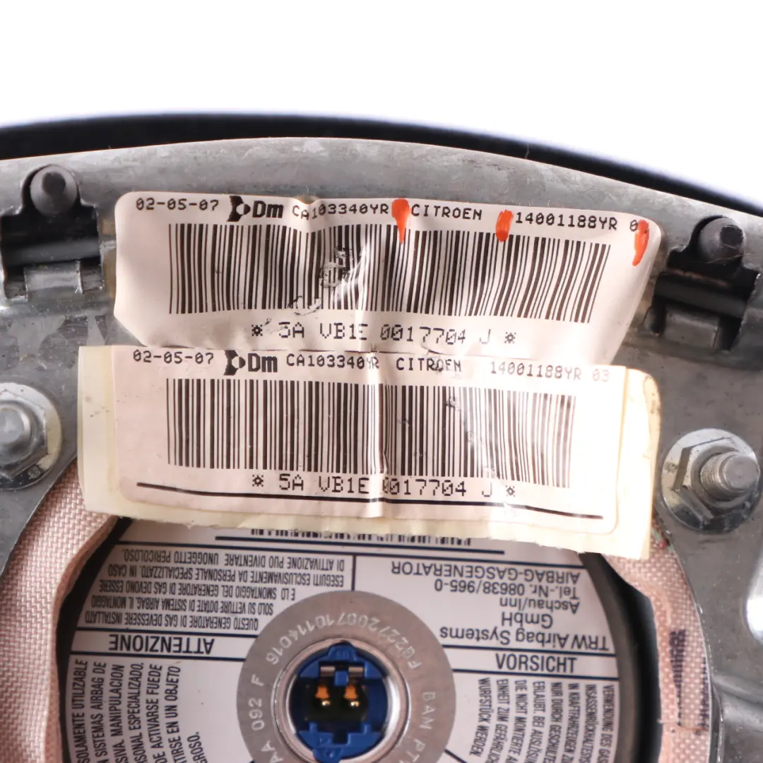 Citroen Dispatch Jumpy Steering Wheel Air Bag Driver Module Airbag to with Part number 14001188YR Citroen Dispatch Jumpy Steering Wheel Air Bag Driver Module Airbag - SKU 14001188YR - Part number 14001188YR