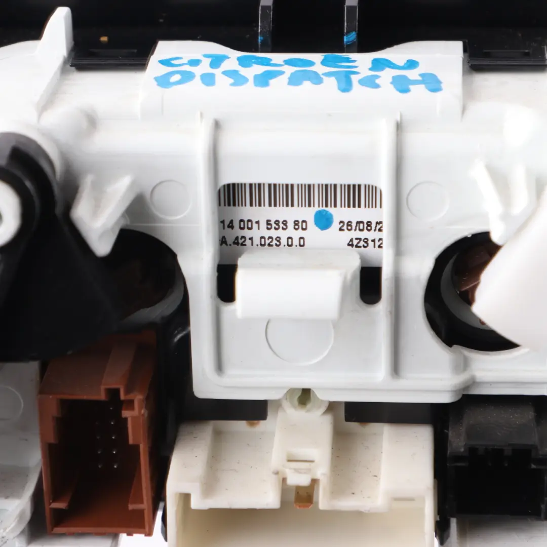 Citroen Dispatch Air Conditioning Panel Heater Climate Control Switch to with Part number 1400153380 Citroen Dispatch Air Conditioning Panel Heater Climate Control Switch - SKU 1400153380 - Part number 1400153380