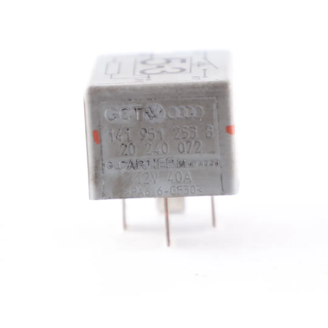 Relé 4 Pines 12V 40A para VW Volkswagen Audi Seat Skoda con número de pieza 141951253B VW Volkswagen Audi Seat Skoda Relé 4 Pines 12V 40A - SKU 141951253B-1 - Número de pieza 141951253B