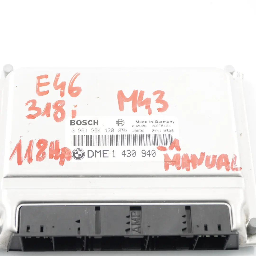 BMW E46 318i M43 118HP Engine Unit ECU Kit DME EWS3 Key Manual - SKU 1430940-1 - Part number 1430940