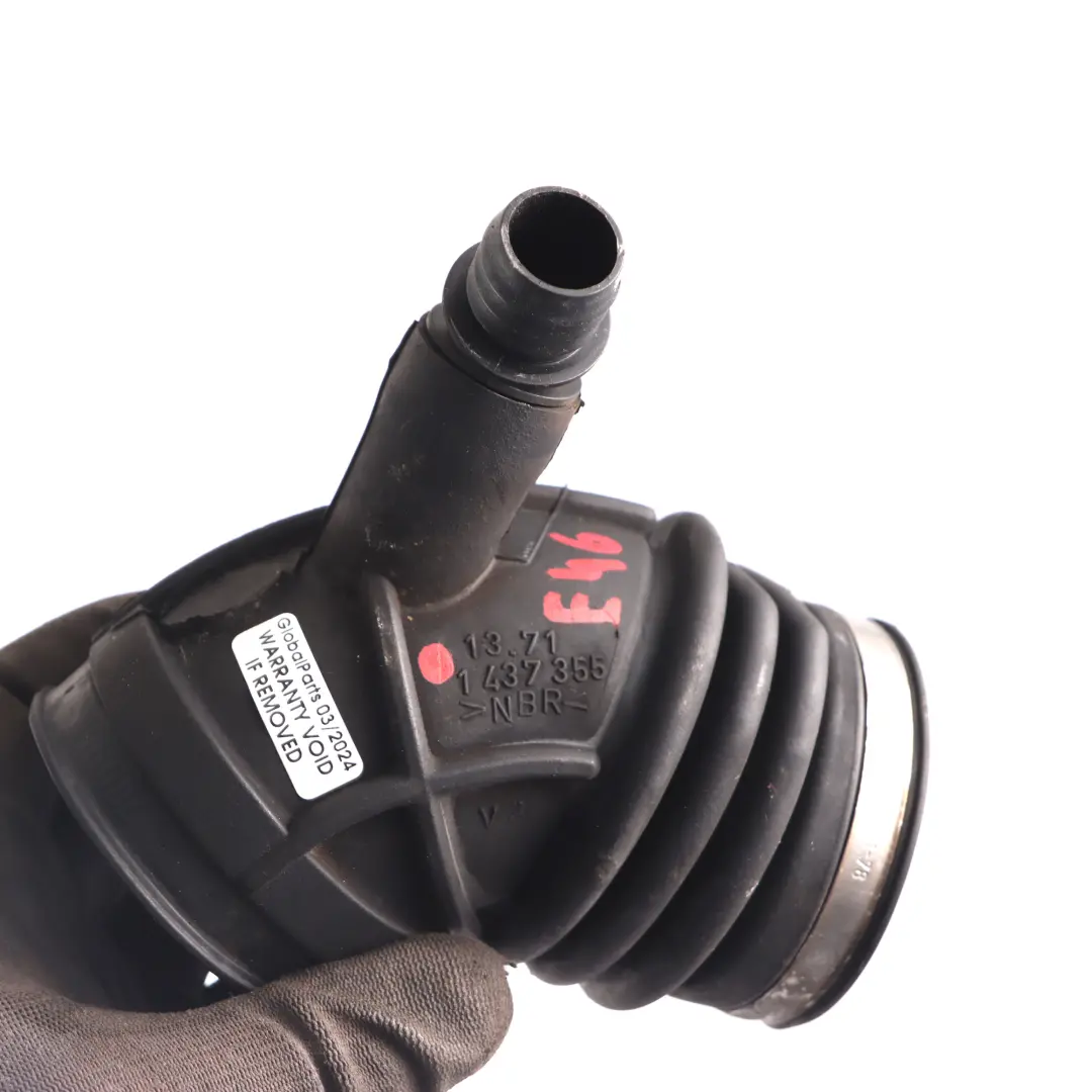 M43 Rubber Boot Air Intake Mass Flow Sensore Hose to BMW E46 with Part number 1437355 BMW E46 M43 Rubber Boot Air Intake Mass Flow Sensore Hose - SKU 1437355 - Part number 1437355