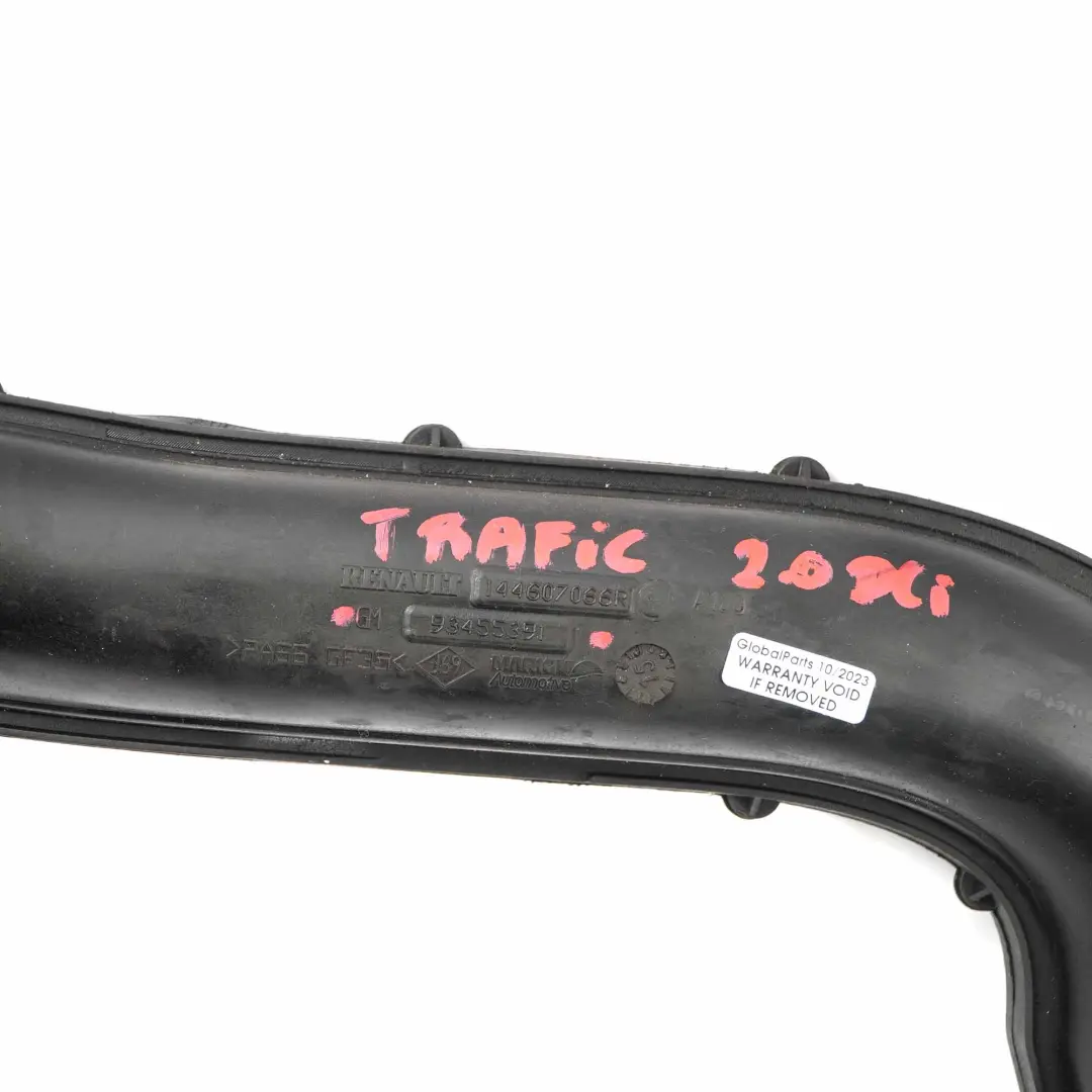 Pipe Hose to Renault Trafic II Opel Vivaro A 2.0 DCI Turbo Intercooler with Part number 144607066R Renault Trafic II Opel Vivaro A 2.0 DCI Turbo Intercooler Pipe Hose - SKU 144607066R - Part number 144607066R