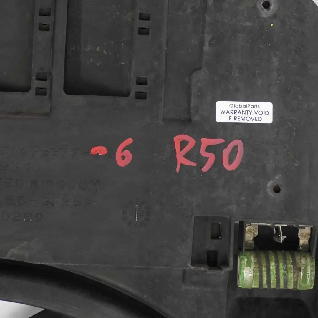Ventola Radiatore Motore Raffreddamento Sindone Alloggiamento per Mini R50 R53 con numero di parte 1475577 Mini R50 R53 Ventola Radiatore Motore Raffreddamento Sindone Alloggiamento - SKU 1475577-6 - Numero di parte 1475577