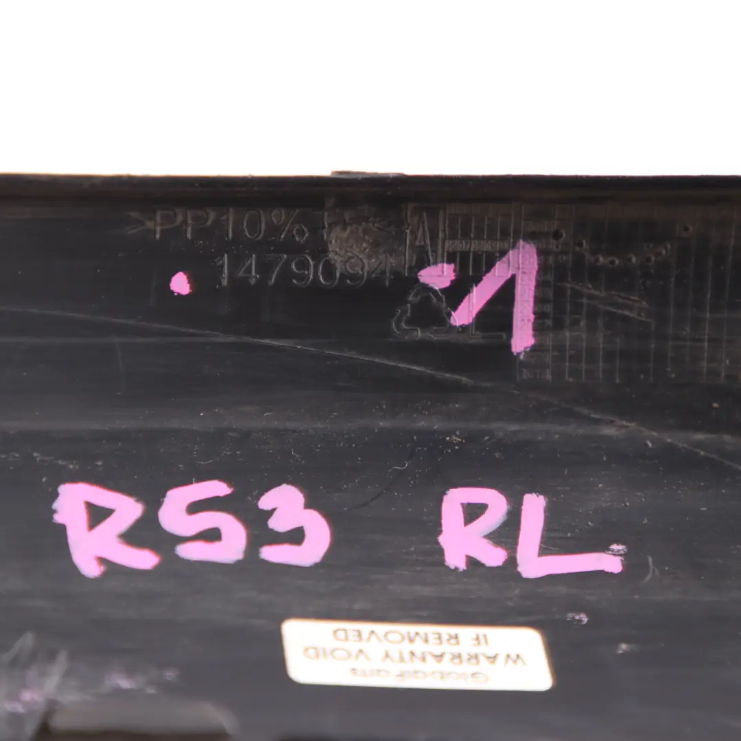 Arch Mini Cooper S R52 R53 W11 Rear Left N/S Bumper Spoiler Trim to Wheel with Part number 1479094 Wheel Arch Mini Cooper S R52 R53 W11 Rear Left N/S Bumper Spoiler Trim - SKU 1479094-1 - Part number 1479094