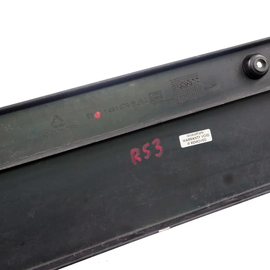 Front Bumper Registration Plate Cover to Mini Cooper S R52 R53 with Part number 1491079 Mini Cooper S R52 R53 Front Bumper Registration Plate Cover - SKU 1491079 - Part number 1491079