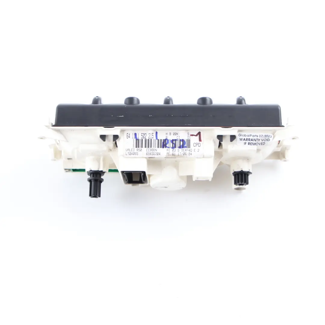 Bedienteil Klimaanlage Schwarz für BMW Mini Cooper R50 R53 R52 mit Teilenummer 1502215 BMW Mini Cooper R50 R53 R52 Bedienteil Klimaanlage Schwarz - SKU 1502215-1 - Teilenummer 1502215