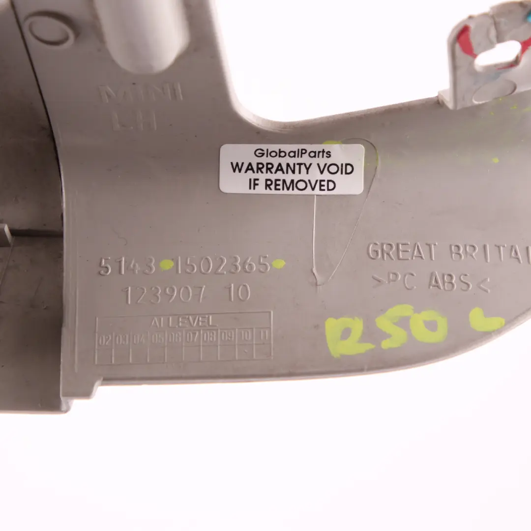 Copertura Colonna B Pannello Rivestimento Sinistro Grigio 1502365 per Mini R50 R53 con numero di parte 7029451 Mini R50 R53 Copertura Colonna B Pannello Rivestimento Sinistro Grigio 1502365 - SKU 1502365-1 - Numero di parte 7029451