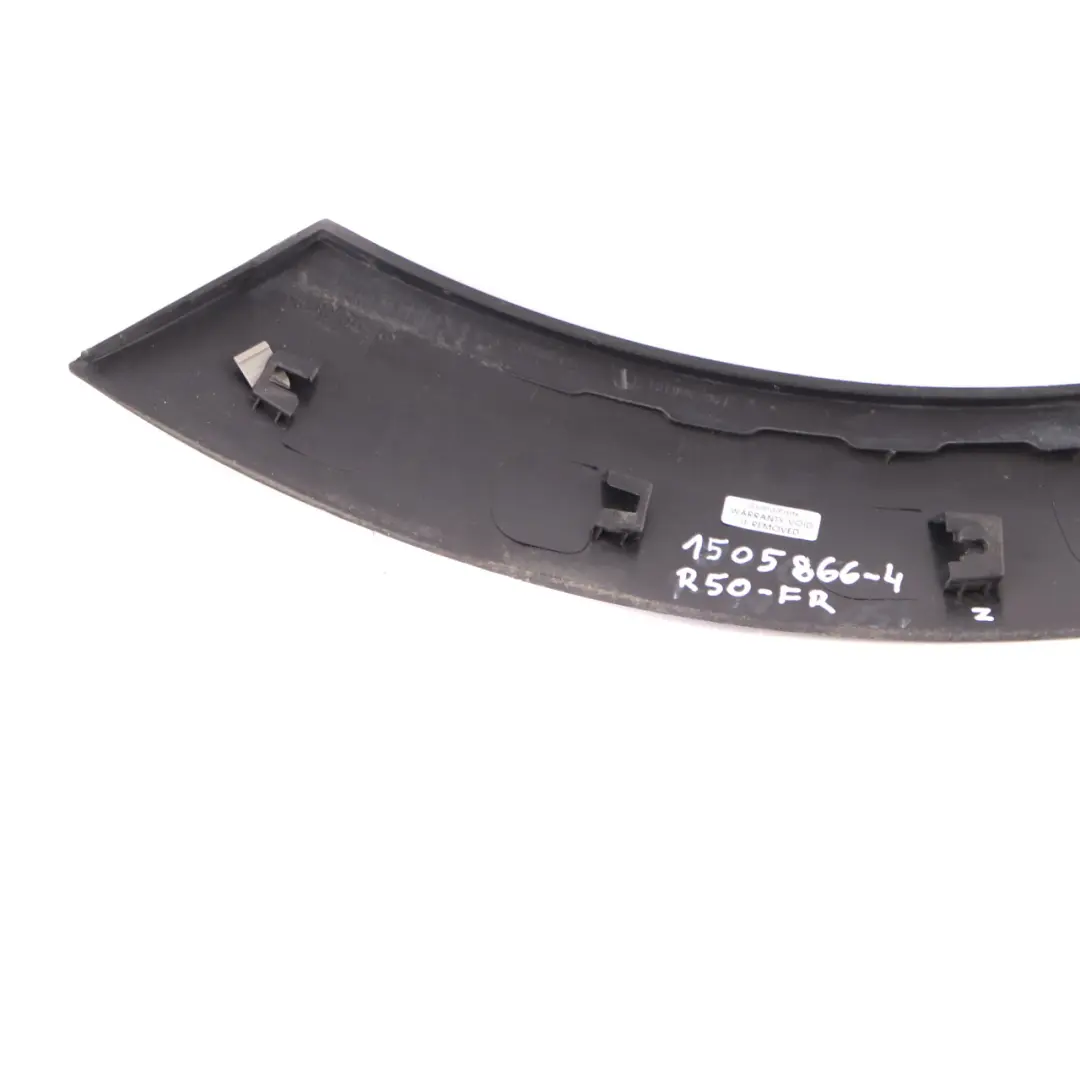 Enjoliveur de passage de roue Mini R50 R52 R53 Capot Avant Droit Noir pour à propos du numéro de pièce 1505866 Enjoliveur de passage de roue Mini R50 R52 R53 Capot Avant Droit Noir - SKU 1505866-4 - Numéro de pièce 1505866